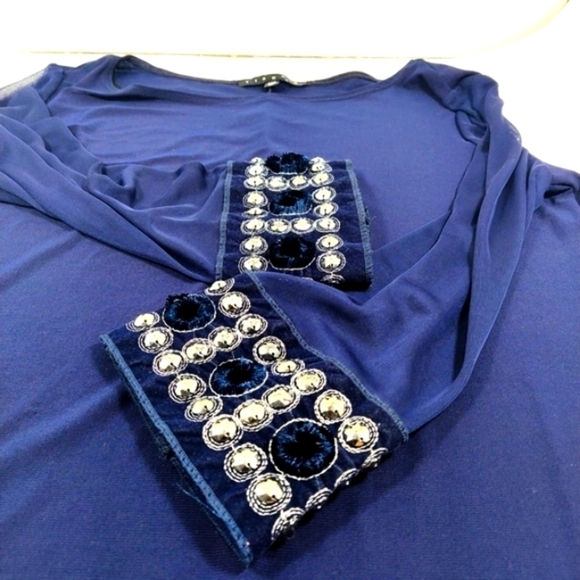 Tiana B. Evening shift dress Dark blue Size:4P - Picture 4 of 6